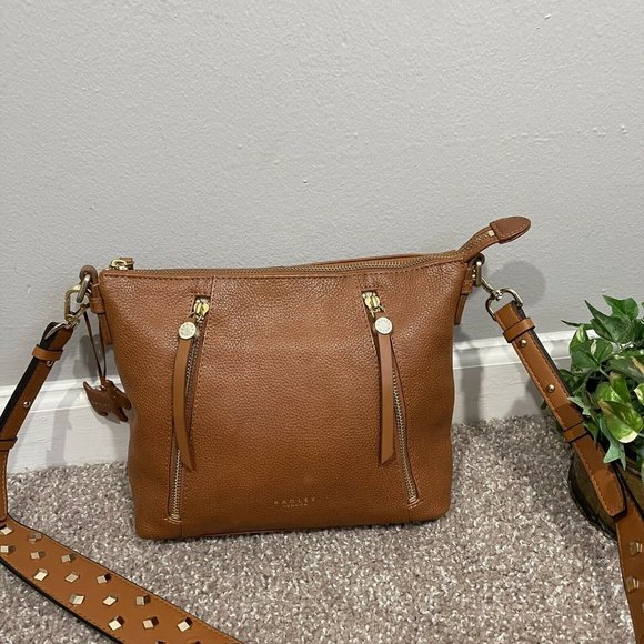 Radley London Fountain Road Brown Shoulder Crossbody Medium Zip Top - Picture 2 of 8